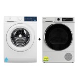 (Bundle) Electrolux EWF8024D3WB Front Load Washing Machine(8kg) + Elba EBD981H Heat Pump Dryer(9kg)